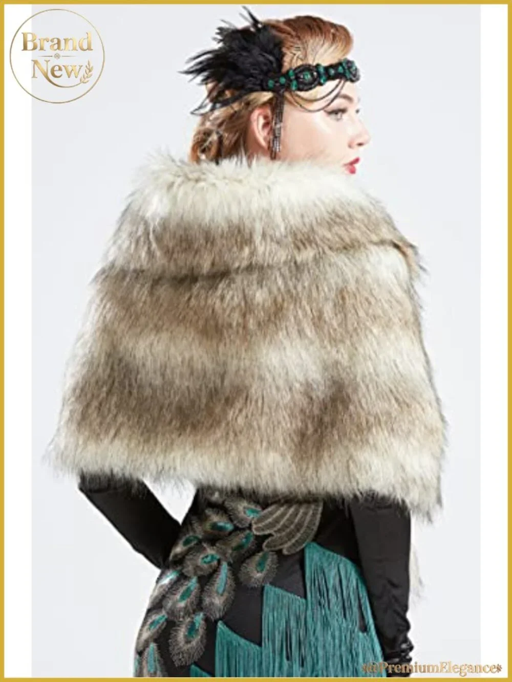 Faux Fur Collar Wrap Scarf Shawl Evening Cape Winter Cover Up